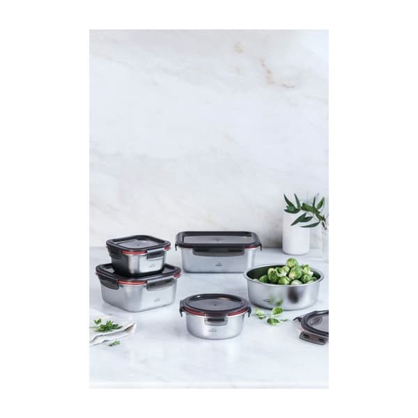 Lunchbox runt Lacor Ecoinox - Silver - 1500 ml