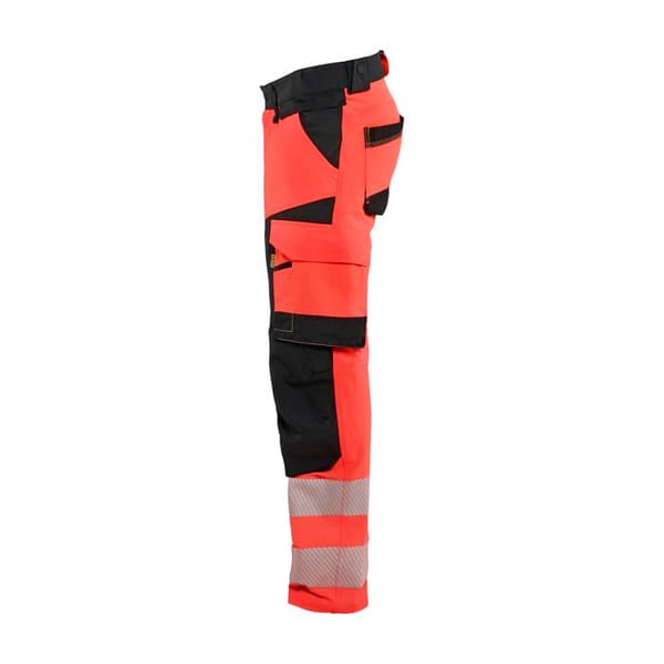 Blaklader Stretch 4D högsynlighetsbyxor - fluorescerande röd/svart