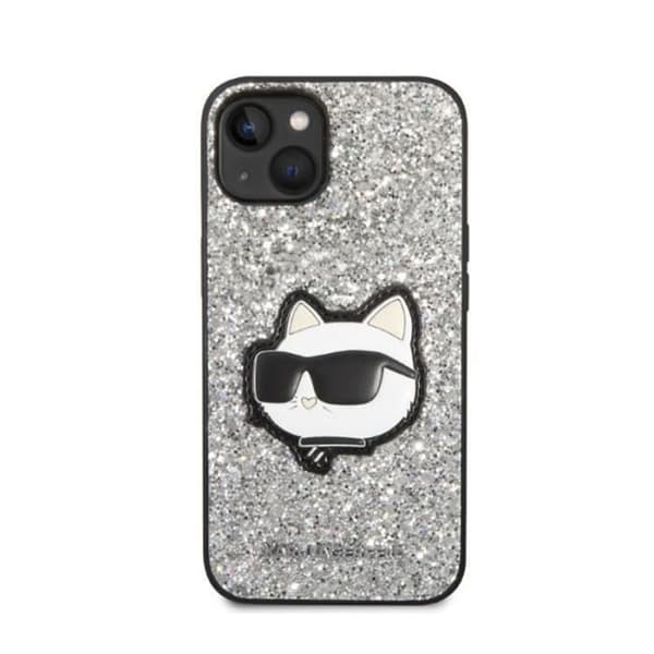 Karl Lagerfeld Choupette Glitter - iPhone 14 Plus-fodral (Silver)