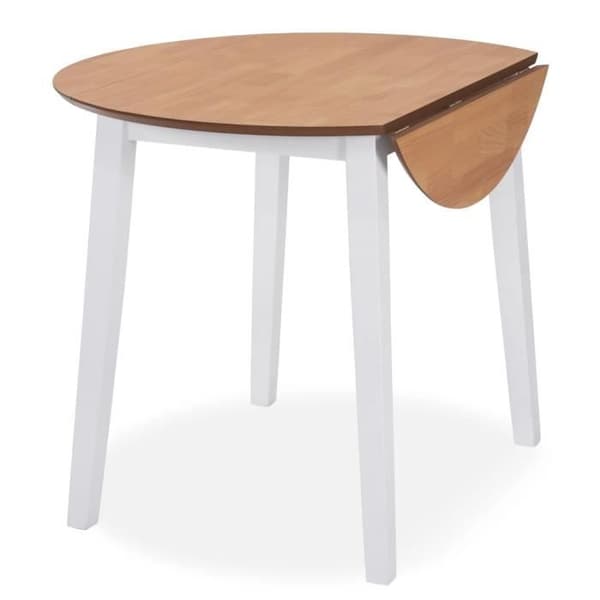 vidaXL Round Leaf Matbord MDF Vit