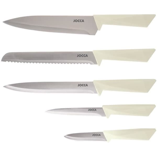Set med 5 knivar - JOCCA - Block i polypropen - Beige
