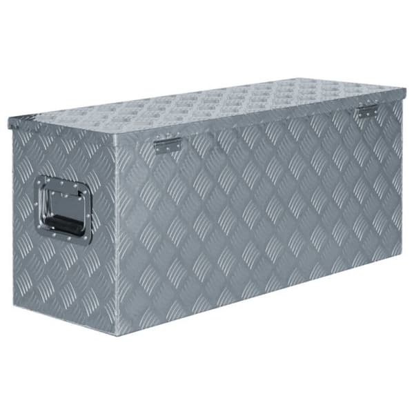 vidaXL Aluminiumlåda 90,5 x 35 x 40 cm Silver