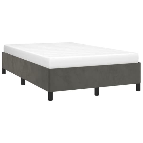 vidaXL Sängram utan madrass mörkgrå 120x200 cm sammet 347313