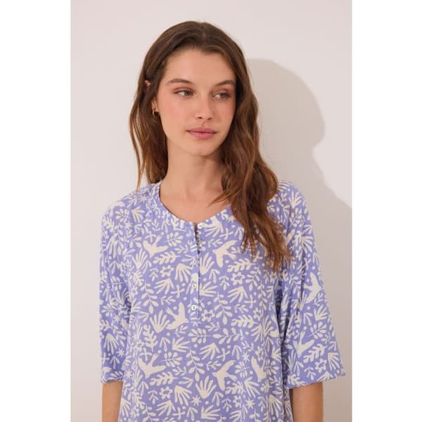 Viskoscaraco med lila print