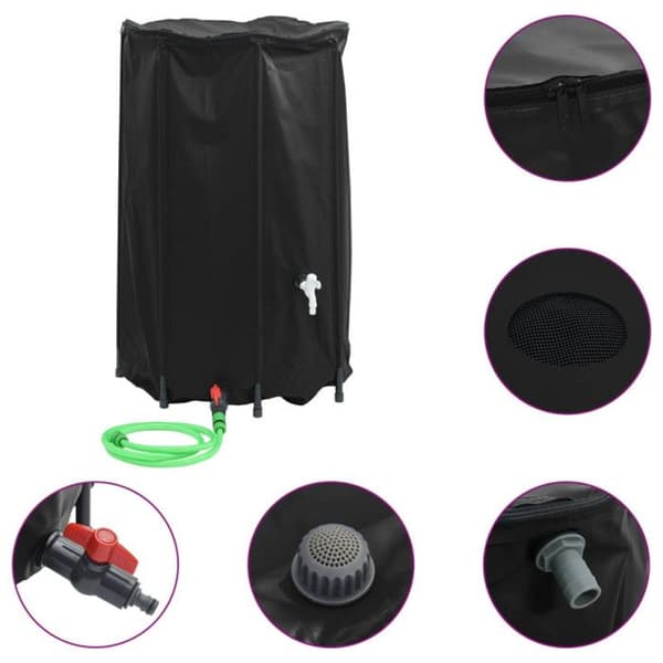 Vattentank med vikbar kran 500 L PVC