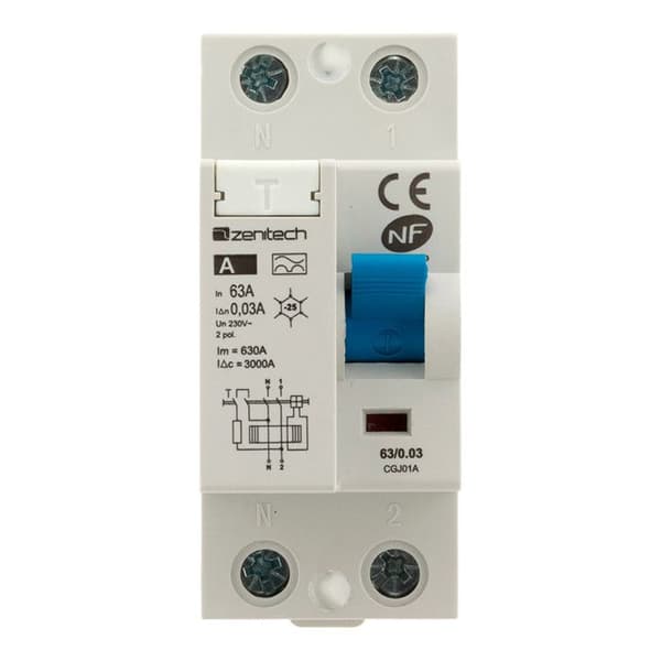 Differentialbrytare 63/2 30mA Typ A NF - Zenitech