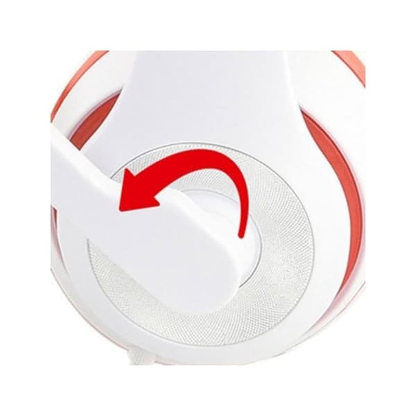 Gembird Wired on-ear headset vit, röd justerbar volym, headset