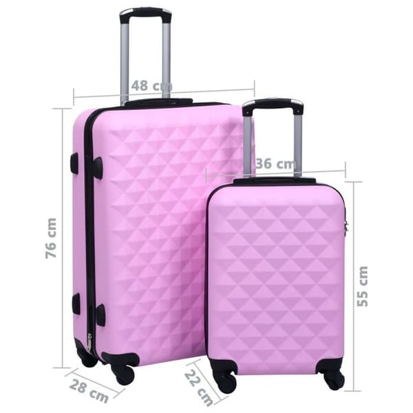 vidaXL Hardside Bagageset 2 st Rosa ABS 92429