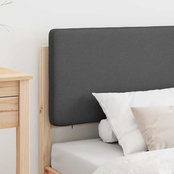 vidaXL Sängram med vadderat huvudgavel Mörkgrå 75 x 190 cm, Sovrum, Rektangulär, Modern möbel 877950