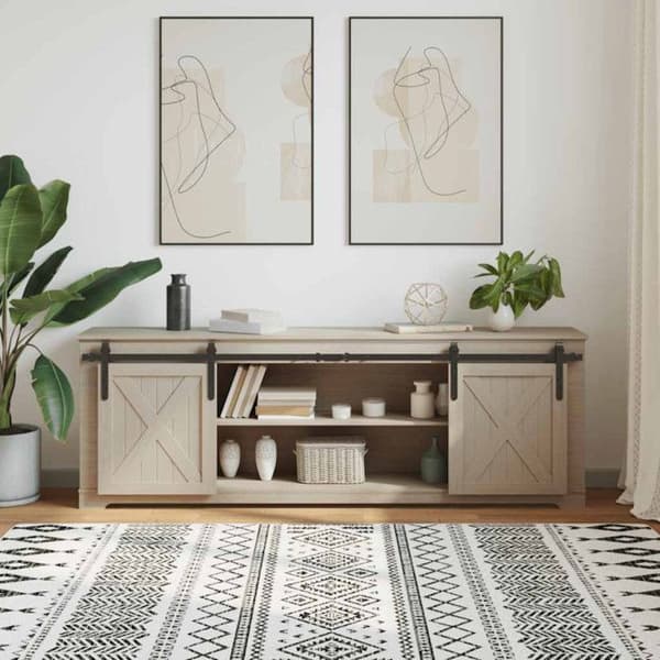 Kit för skjutdörr 183 cm kolstål