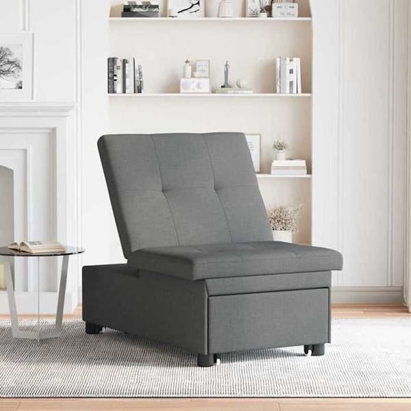 Mörkgrå Sängsoffa 194 x 67 x 37 cm tyg