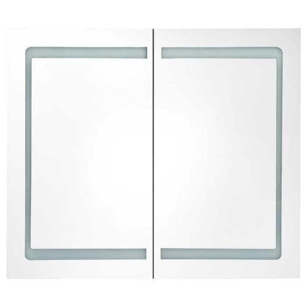vidaXL Badrumsspegelskåp med LED 80x12,2x68 cm 285123