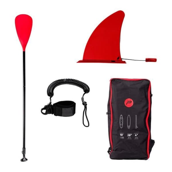 Stand up paddel - Pure4Fun - Basic SUP 305 - Uppblåsbar - Grå, vit, svart, röd