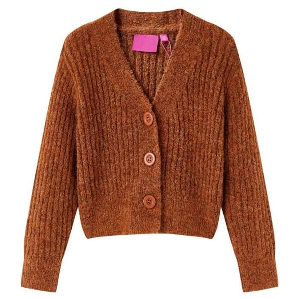 Koftor för barn stickad cognac 92/104/116/128/140