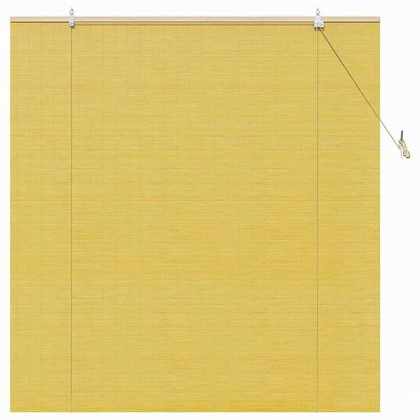 Rullgardin i gult bambu 140 x 160 cm - VIDAXL