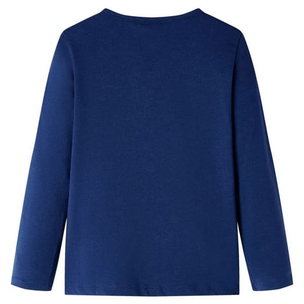 Barn T-shirt med lång ärm marinblå Multi-storlekar