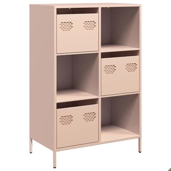 vidaXL Buffé hög rosa 68x39x103,5 cm stål 851407