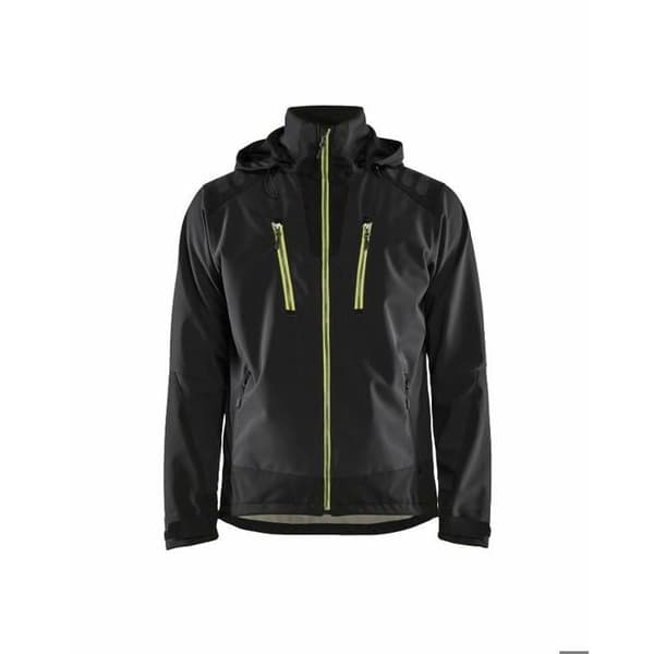Stretch softshell-jacka 2D Svart/Gul neon S 474925139933 Blaklader