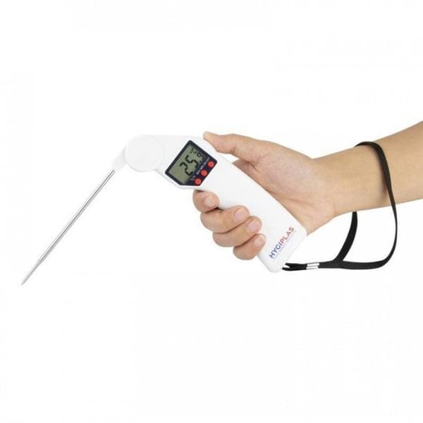 Professionell LCD-fällbar termometer vit