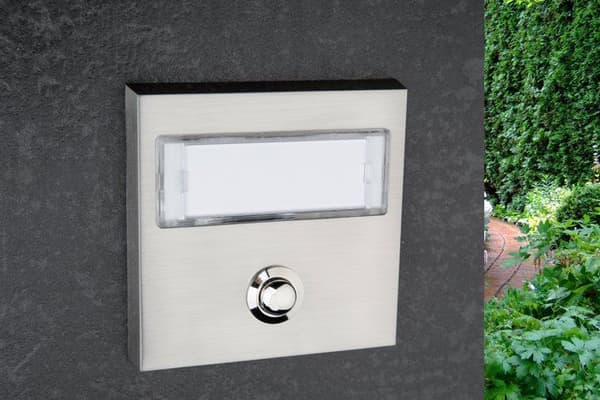 Sonnette - HUBER - 12066 - Tryckknapp i förkromad mässing - LED-belysning - Spänning 12V