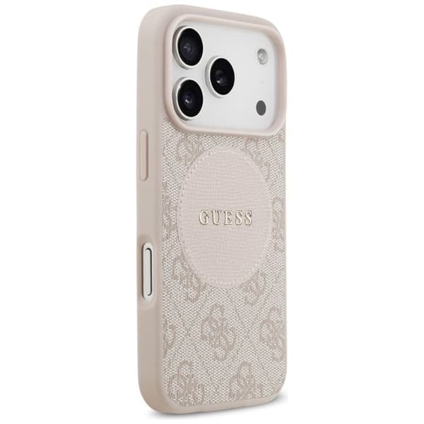 Coque Guess 4G Circle Classic Logo MagSafe för iPhone 17 Pro - Rosa