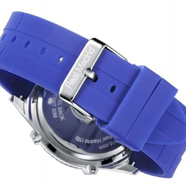 Real Madrid herrklocka RMD0010-04 Blue Shield Vit Urtavla Digital Analog [AC1665]