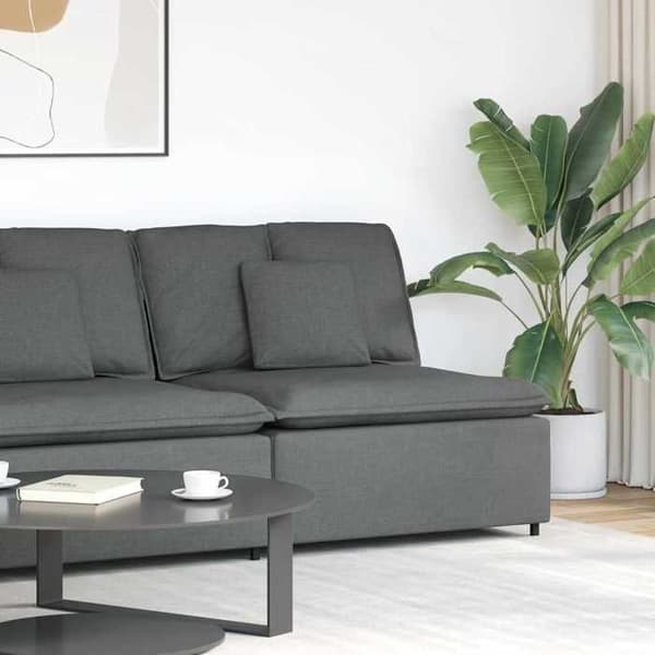 vidaXL Modulär central del av modulsoffa med mörkgrå kuddar 100 cm 4104418
