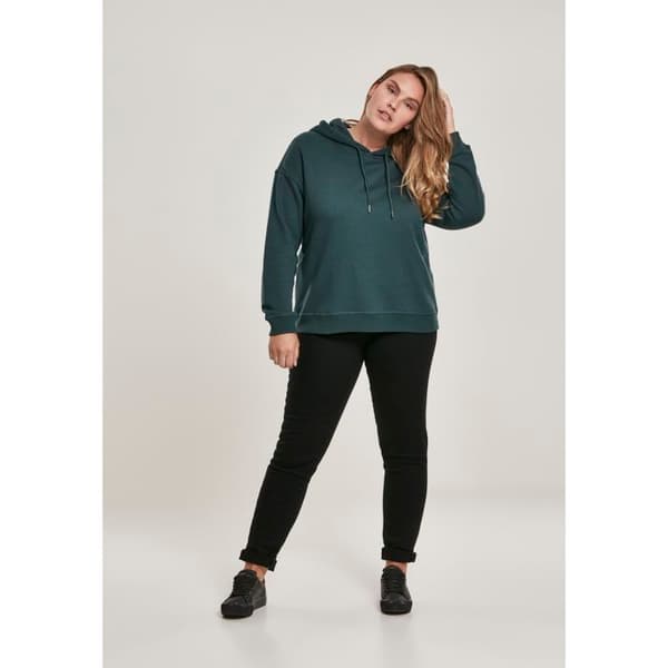 Plus size dam Urban Classic ribbad huvtröja