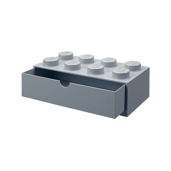 Kontorslåda - LEGO - Stapelbar - Grå - 8 Stift