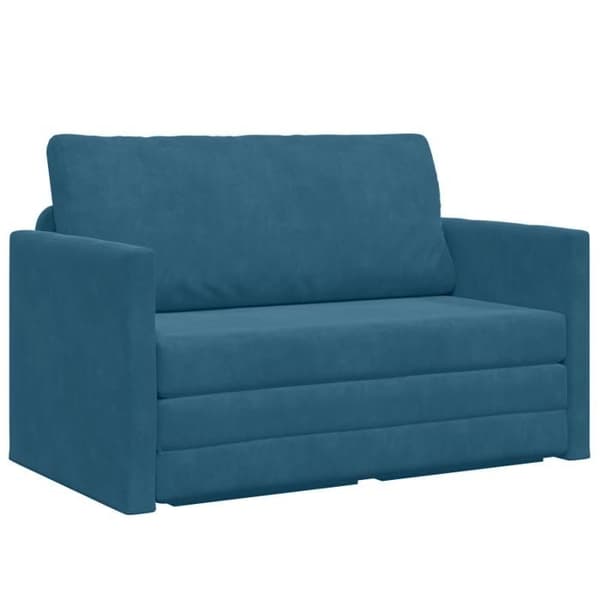 Sängsoffa 2 i 1 Blå 124x204x61 cm i Sammet