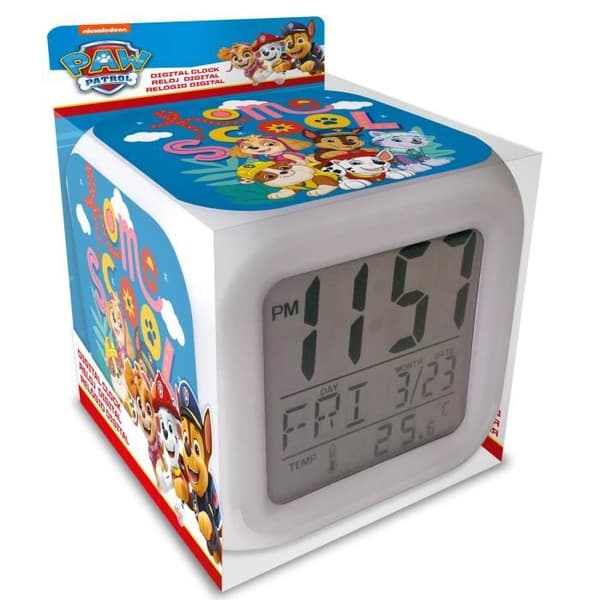 Nickelodeon väckarklocka Paw Patrol digital led junior 8 cm vit
