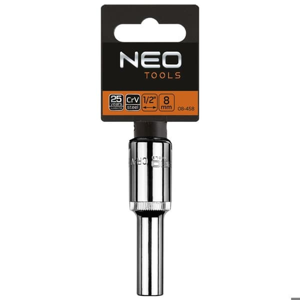 Hexagonal hylsa - NEO - 1/2" - Krom-vanadium stål - Lång - 25 års garanti