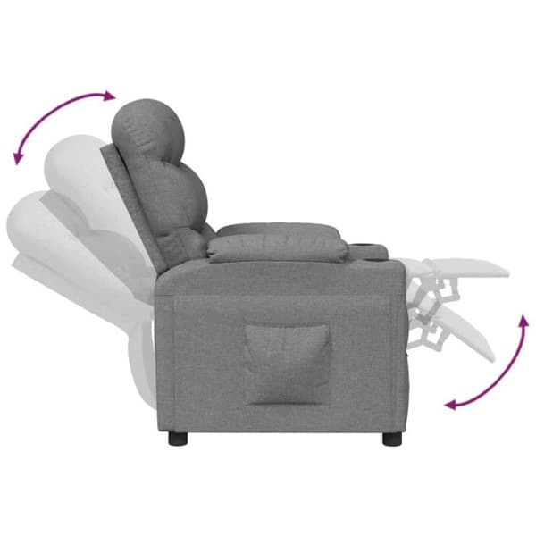 vidaXL Recliner Grå Tyg 348070