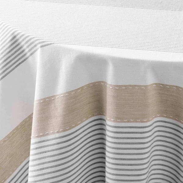 Rund duk Iliade Ø180 cm vävt-färgat bomull/polyester - Vit | Douceur d'Intérieur