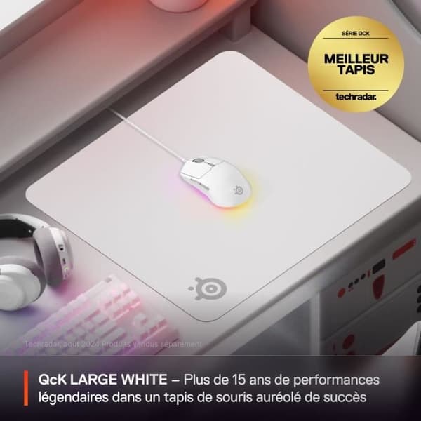 Gamingmusmatta - STEELSERIES - QcK L - Vit
