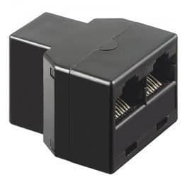 dubbel RJ45 honadapter - 2 hon svart