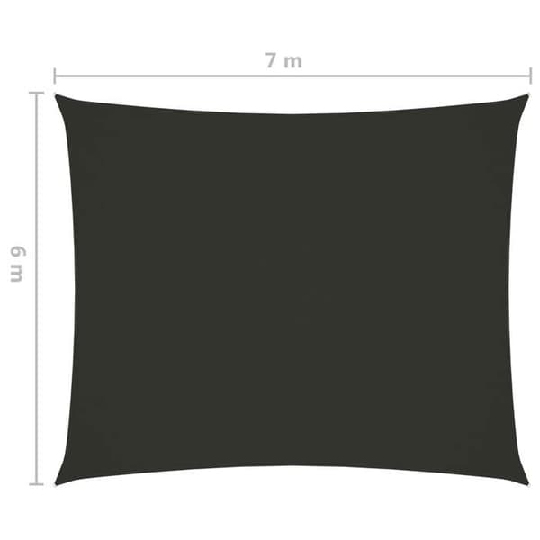 vidaXL Parasol Sail Oxford Tyg Rektangulär 6x7 m Antracit