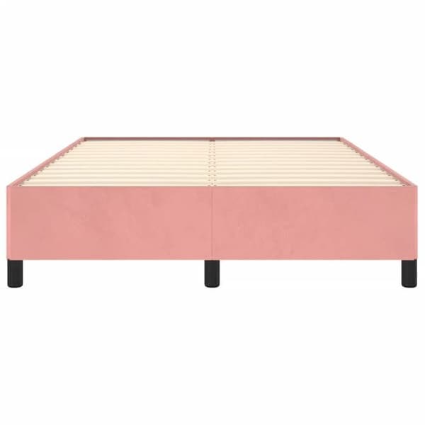 vidaXL Sängram utan madrass rosa 140x200 cm sammet 347329