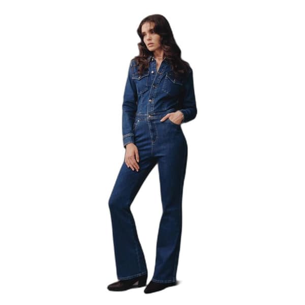 Lee kombination dam västerländsk denim blå bootcut långärmad