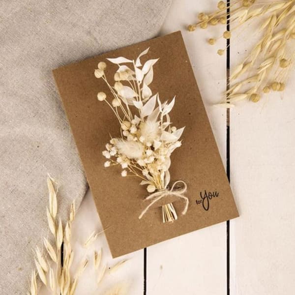 Bukett vita torkade blommor