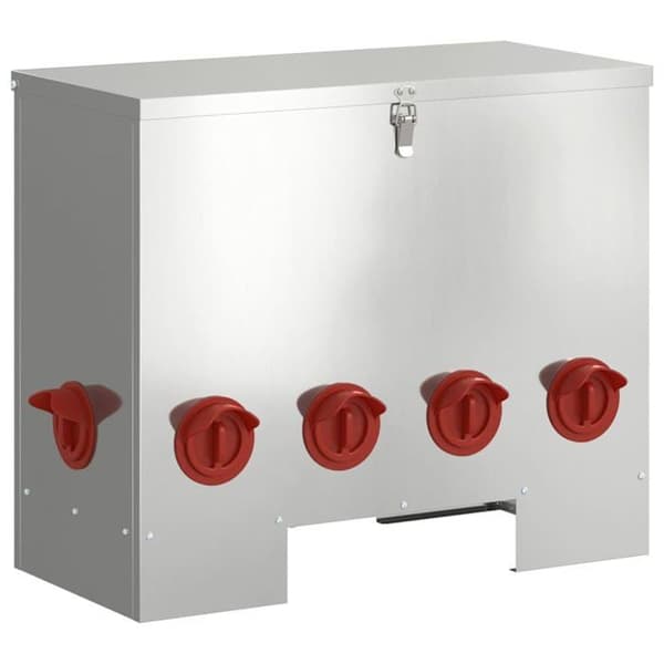 Hönsfoder - vidaXL - Silver - Galvaniserat stål - 60,5x29x51 cm - Kapacitet 25 kg - Väderbeständig