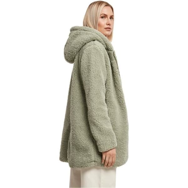 Urban Classics Sherpa-huvfleece för kvinnor - Grön - S