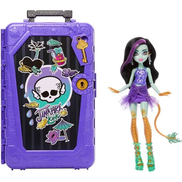 Dockskåp - MONSTER HIGH - Jinafire Long - 19 överraskningar - Rörlig docka - Resetillbehör