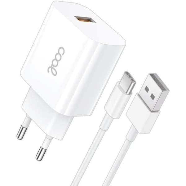 Nätadapter - COOL - Typ C - 2,4 A - 110-220 V - USB-kabel ingår