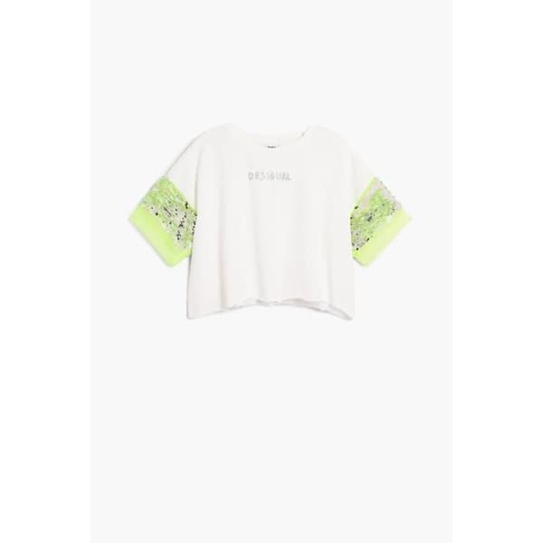 T-shirt tjej Desigual Alya - vit