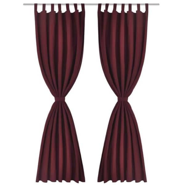 2 st Burgundy Micro Satin Loop Gardin 140 x 175 cm 130362