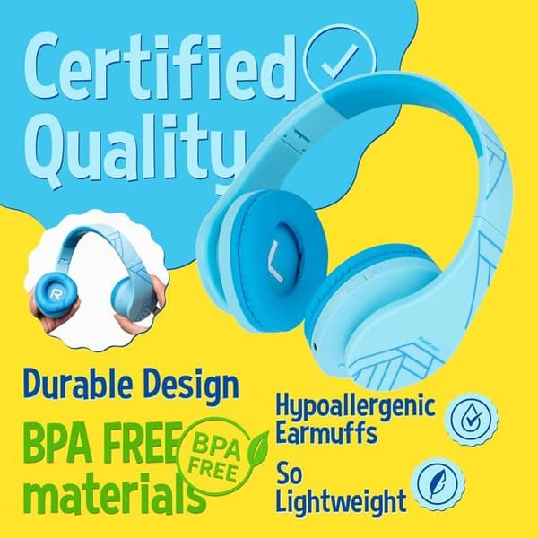 Hörlurar för barn - PowerLocus - P2 - Fällbara - Bluetooth - On-ear