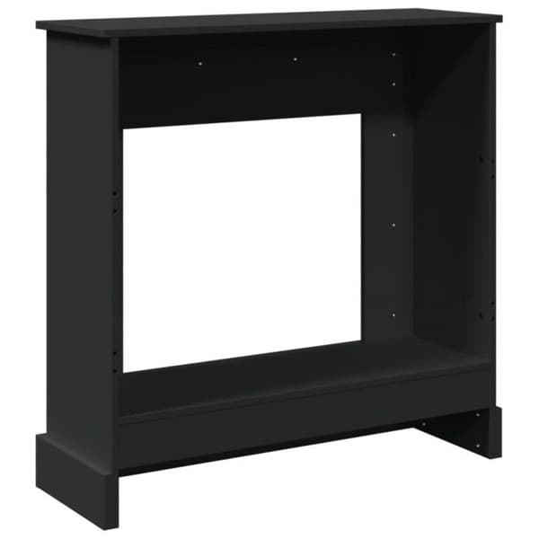 Svart eldstadsram 90x30x90 cm ingenjörsträ