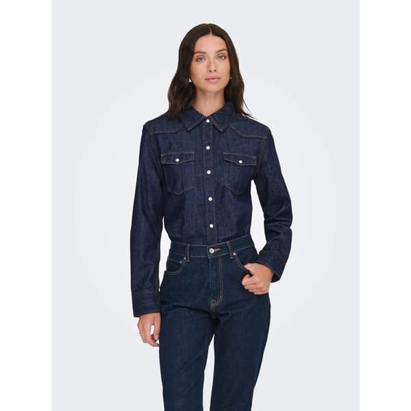 Kvinnors skjorta Only Charlize - mörkblå denim