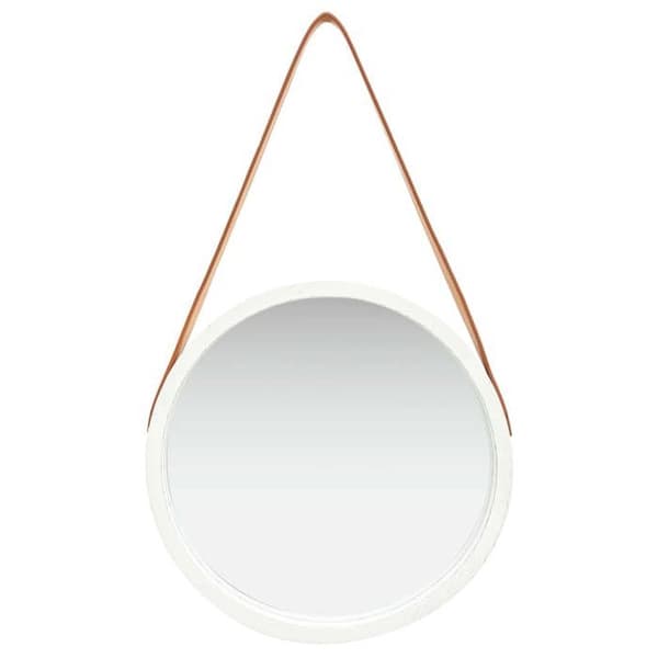 vidaXL Väggspegel med Rem 40 cm Vit 320360